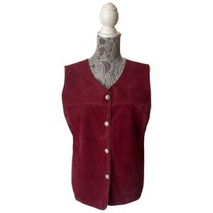 Vintage Orvis Faux Suede Vest Burgundy